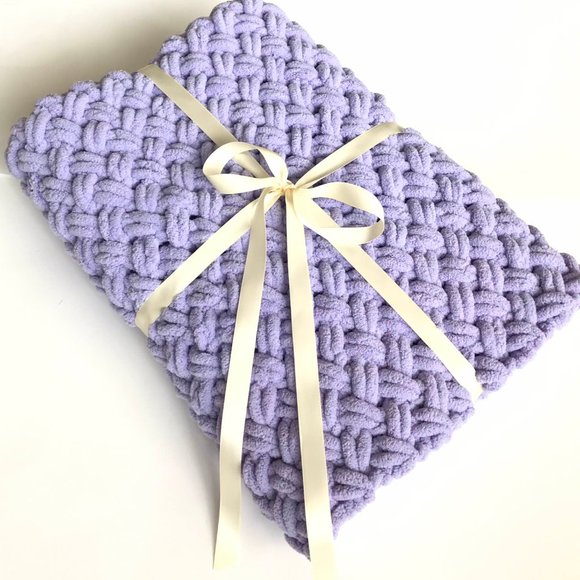 Handmade Other - Baby Blanket Handmade Soft Lilac Color